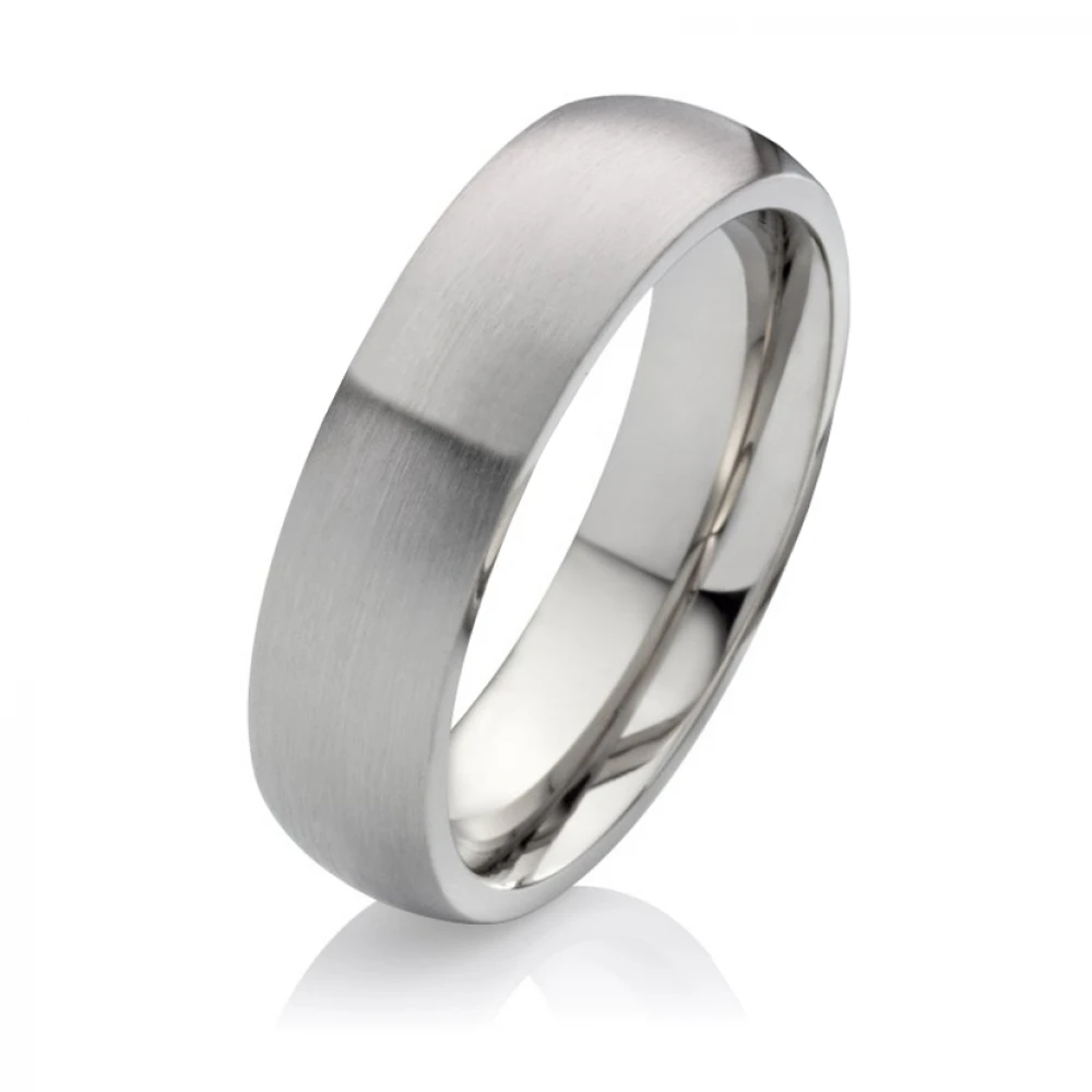 Herrenring matt 6mm breit MOR14 mit Gravur